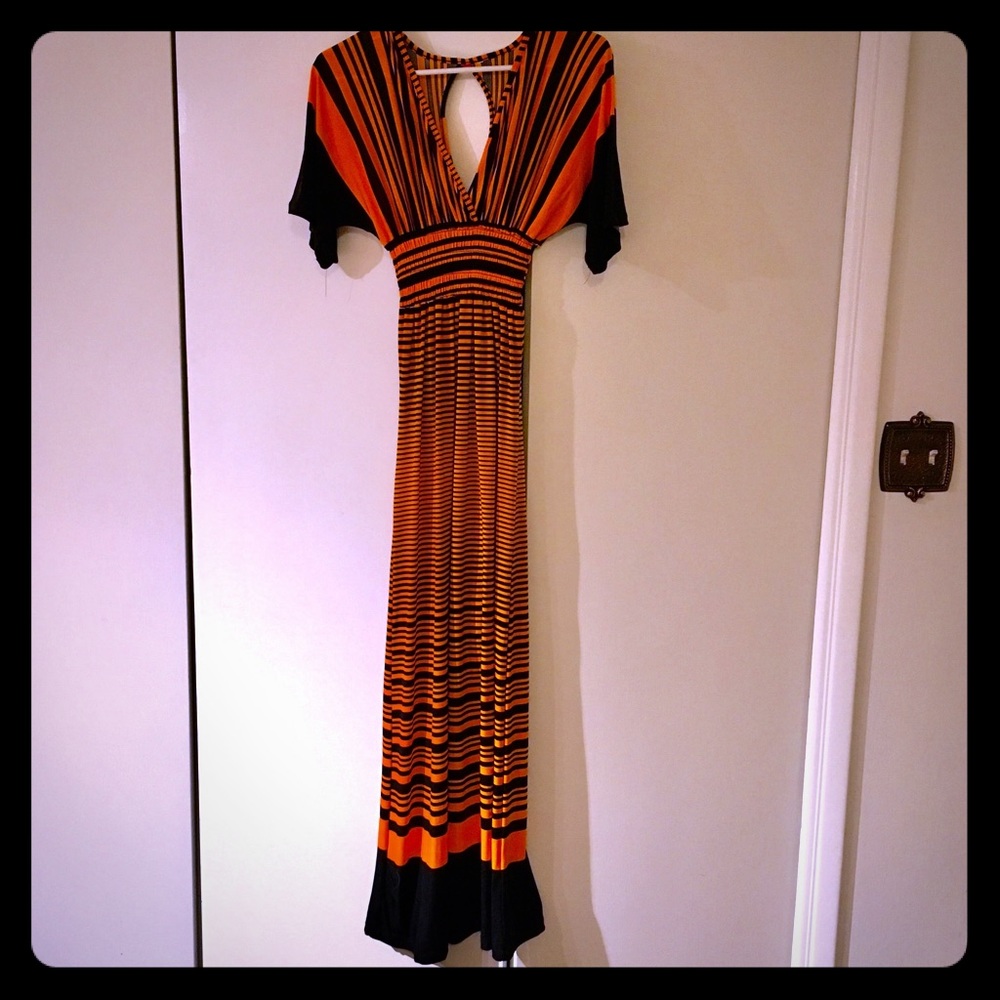Black and Orange Striped Dress
